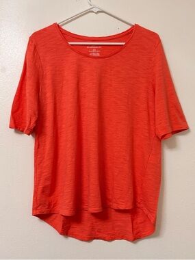 Chicos Size 2 Large Orange The Ultimate Tee Cotton Blend Loungewear T-Shirt
